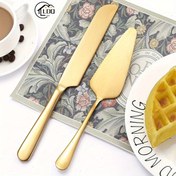 Resim Şık 2 Parça Paslanmaz Çelik Pasta Bıçağı ve Spatula Seti - Düğünler, Doğum Günleri & Özel Günler İçin Mükemmel - Pizza Kesici ve Hamur İşleme Araçları Dahil - Dayanıklı, Kolay Temizlenir 