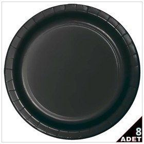 Resim Siyah Karton Tabak - 23cm X 8 Adet 