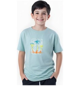 Resim Panios Kids Surf Baskılı Erkek Çocuk Kısa Kollu Tişört Mint Yeşili 