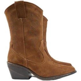 Resim Manijero Aleyna Kadın Hakiki Deri Western Taba Bot 