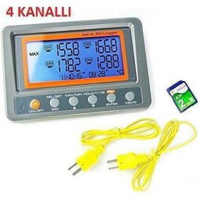 Resim Az 88598 K Tipi Sıcaklık Kayıt Cihazı 4 Kanallı Datalogger 