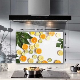 Resim Decorita Limon Desenli | Cam Ocak Arkası Koruyucu | 40CM x 60CM 