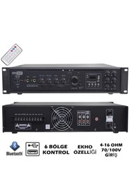 Resim E&D Collection Hepa-Merz Hepa Merz HM250-6 Bölgeli Anfi 250 Watt 6 Zone Mikser Amfi Usb Bluetooth 