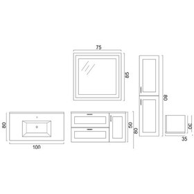 Resim Denko Beyoğlu 100 Cm Mdf Mat Yeşil Banyo Dolabı Takımı, Boy Dolap Yeşil 