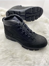 Resim Voyager Unisex Gerçek Nubuk Deri Bilekte Siyah Trekking Bot (3965 ) 