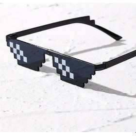 Resim Thug Life Trend Güneş Gözlüğü Mozaik Siyah Kedi Gözlükleri 