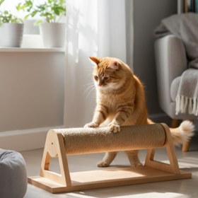 Resim Genel Markalar Felino Yatay Döner Kedi Tırmalama Ahşap Desenli 
