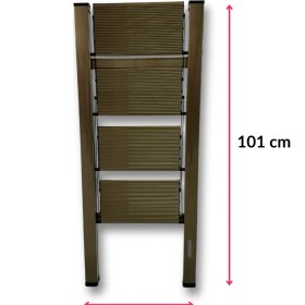 Resim Endokon Katlanır Şık Merdiven Bronz 4 Basamaklı - Alüminyum - Ev - Ofis Merdiveni 