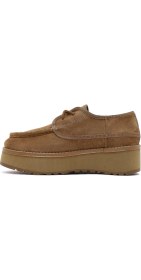 Resim Derimod Kadın Bej Kalın Tabanlı Bağcıklı Süet Deri Teddy Casual Ayakkabı 25AFD189610 