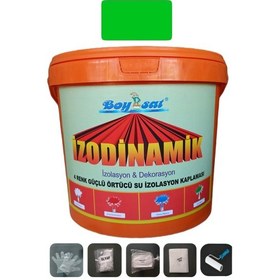 Resim İzo Dinamik Çim Yeşil Güçlü Örtücü Silikonlu Su İzolasyon Kaplama 