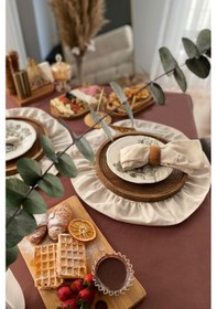 Resim Naturel Amerikan Servisi Yuvarlak 2'li Vintage 40 CM 