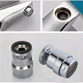 Resim Kustar Dış Dişli Su Tasarruflu 360 Derece Oynar Musluk Başlığı Prinç Paslanmazdır 