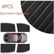 Resim Dashanshop 4 Parça Manyetik Araç Perdesi: Çizgili Güneşlik Ve Gizlilik Perdesi, Isı Ve Parlaklık Önleyici 