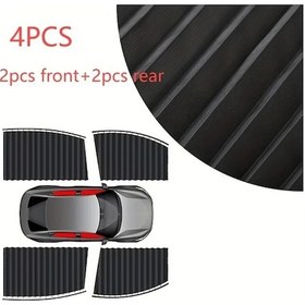 Resim Dashanshop 4 Parça Manyetik Araç Perdesi: Çizgili Güneşlik Ve Gizlilik Perdesi, Isı Ve Parlaklık Önleyici 