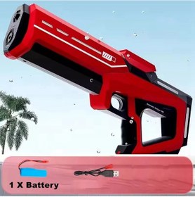 Resim Tam Otomatik Elektrikli Su Tabancası Oyuncaklar 43 Cm Taşınabilir Çocuk Red-with 1battery Kırmızı 