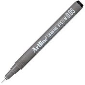 Resim Artline Drawing System 2305 Siyah Teknik Çizim Kalemi – 0,05 mm Uç, Tekli Paket, Hassas Detay Çizimleri İçin 