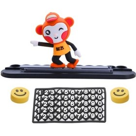 Resim Araç İçi Numaratörlü Kayan Turuncu Karikatür Figürü Komik Torpido Aksesuarı 