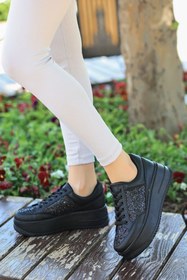 Resim LEYDİ SHOES Yld-105 Sim Detay Siyah Tabanlı Spor Ayakkabı 