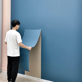 Resim 1 Rulo - Koyu Mavi Mat Vinil Duvar Kağıdı | Yapıştır & Çıkar, Kolay Uygulama | Çıkarılabilir Kendinden Yapışkanlı Kaplama Kağıdı | Yatak Odası Dekoru, Dolap & Mobilya Yenileme için Dokulu Düz Renk, Yatak Odası Duvarları için Duvar Kağıdı 