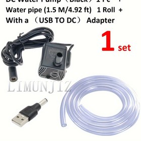 Resim LIMUNJIZ 3W Su Altı Pompası, ABS Ultra-Sessiz Pompası, Çeşmeler, Akvaryumlar ve Göller için, USB Güçlü, DC 12V, 200L/Sa ile USB to DC Adaptörü 