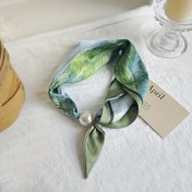 Resim Kadınlar için Hafif Polyester Eşarp - Çizgili ve Puantiyeli Fantazi Tasarım, Günlük veya Resmi Kıyafetler İçin Çok Yönlü Boyun Sarma 