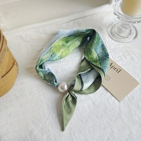 Resim Kadınlar için Hafif Polyester Eşarp - Çizgili ve Puantiyeli Fantazi Tasarım, Günlük veya Resmi Kıyafetler İçin Çok Yönlü Boyun Sarma 