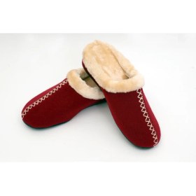 Resim Nancy Esa El Yapımı Rahat Kışlık Kürklü Şık Kadın Ev Terliği - Bordo 