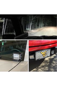 Resim caralp Off Road Led Lamba Delici Yayıcı Beyaz-Beyaz Flaşlı Kare Sis Farı Projektör 45W 12 Led Metal Arazi Ç 