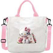 Resim Sanrio Hello Kitty A-Z Letter Design with 26 Options, Cute Cartoon Pink Shoulder Strap Crossbody Bag for Women, Trendy Large Capacity Shoulder Bag, Lightweight And Suitable for Daily Commuting, Work, And Shopping. 