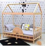 Resim Markaawm Markaawm Ahşap Çocuk Karyola 90X190 Bebek Montessori Yatak Akçaağaç 