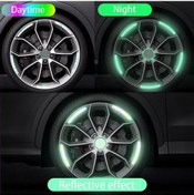 Resim Renkli Seametal 20/40 Adet Yansıtıcı Çıkartmalar Araba Tekerlek Göbeği Gece Sürüş Araba Lastiği Jant Yansıtıcı Dekorasyon Şeritleri 40pcs 