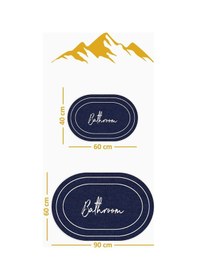 Resim Yıkanabilir Kaymaz Tabanlı Modern Desenli 2'li Banyo Paspas Takımı Obps0005 Renkli 