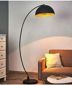 Resim Rys Retro Metal C Kol Siyah Dekoratif Köşe Lambası Lambader 