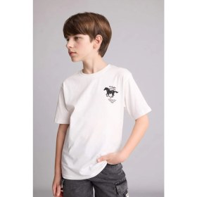 Resim DeFacto New Regular Fit Bisiklet Yaka Baskılı Kısa Kollu Tişört Erkek Çocuk H6364A826HS 