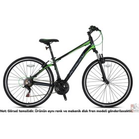 Resim Kron 2022 Kron Tx 75 28'' 21 Vites Mekanik Disk Trekking Bisiklet Siyah - Füme - Yeşil 20'' 