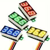 Resim Mini Dijital Voltmetre DC 0,71 cm Üç Hatlı DC 0-100V Mini Dijital Voltmetre Ölçer Test Cihazı LED Ekran Ters Polarite Koruması ve Doğru Basınç Ölçümü 