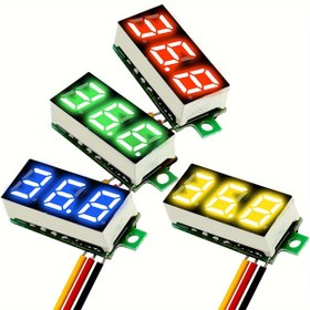 Resim Mini Dijital Voltmetre DC 0,71 cm Üç Hatlı DC 0-100V Mini Dijital Voltmetre Ölçer Test Cihazı LED Ekran Ters Polarite Koruması ve Doğru Basınç Ölçümü 