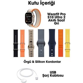 Resim Wearfitpro Wearfit S10 Ultra 2 7 Kordonlu Akıllı Kol Saati Smart Watch Miniled Ekran Gri 49mm 