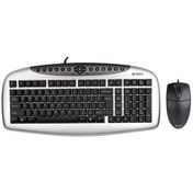 Resim A4 Tech Kb-21620D Gümüş Siyah Q Tr Usb Kablolu Set 
