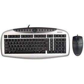 Resim A4 Tech Kb-21620D Gümüş Siyah Q Tr Usb Kablolu Set 