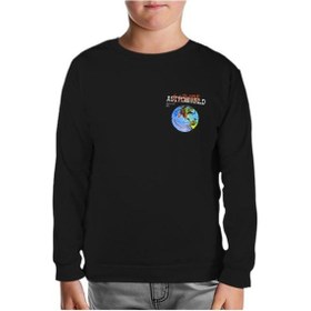 Resim Lord Tshirt Travis Scott - Astro World Logo Siyah Çocuk Sweatshirt 