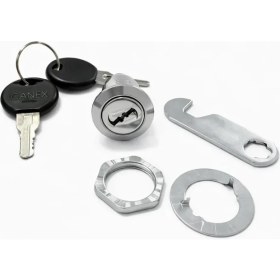 Resim Asseds Store Canex Mandallı Çekmece Kilidi, Nikel Kaplama, Yüksek Kalite, Dolap Kilidi, Metal Güvenlik Kilidi, Ofis, Ev, Mobilya Için Uygun, 2 Adet Anahtar Dahil, Dayanıklı Çinko Malzeme, 16 mm 