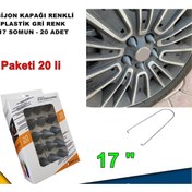 Resim Sivri Mermi Tip Bijon Kapağı Plastik Gri Renk 17 mm Bijon 