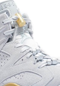 Resim Nike Air Jordan 6 Retro Leather Sneaker Hakiki Deri Bilekli Günlük Spor Ayakkabı Gri 