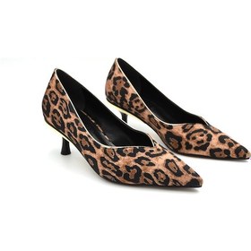 Resim Beyaz Arcangelo Alçak İnce Topuklu Kadın Stiletto Leopar Leopar 
