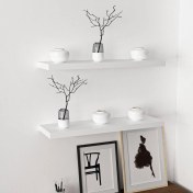 Resim Minar Gizli Tutuculu 2'li Duvar Rafı 80 cm - M.beyaz 
