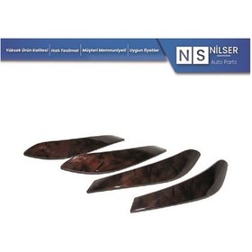 Resim Kapı Tutamak Kaplama Seti F30 F34 F32 F36 Ön Arka (Ceviz Ağacı) 