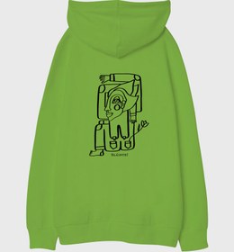 Resim Gül Döktüm Kadehlerine Viskili Oversize Unisex Kapüşonlu Sweatshirt 