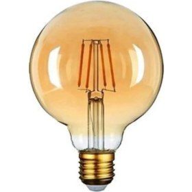 Resim Decory 4,5 Watt G95 Rustik Led Ampul Bal Renk Kırılmaz Gövde Gün Işığı E27 Duylu 