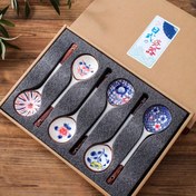 Resim 4/6 adet yaratıcı seramik tatlı kaşığı hediye kutusu seti, çorba kaşığı, seramik kaşık, yaratıcı süt kaşığı, Lamian Noodles kaşığı, modern karıştırma kaşığı, yeniden kullanılabilir kaşık, yıkanabilir tatlı kaşığı, yeni yıl sofra takımı ve arkadaşlara hediye etmek için uygun hediye kutusu 